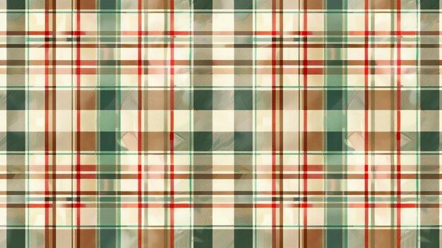 Retro Grunge Christmas Tartan Plaid Disegno senza cuciture Classic Xmas check Ottimo per l'imballaggio della moda e la decorazione della casa Rosso verde beige e bianco