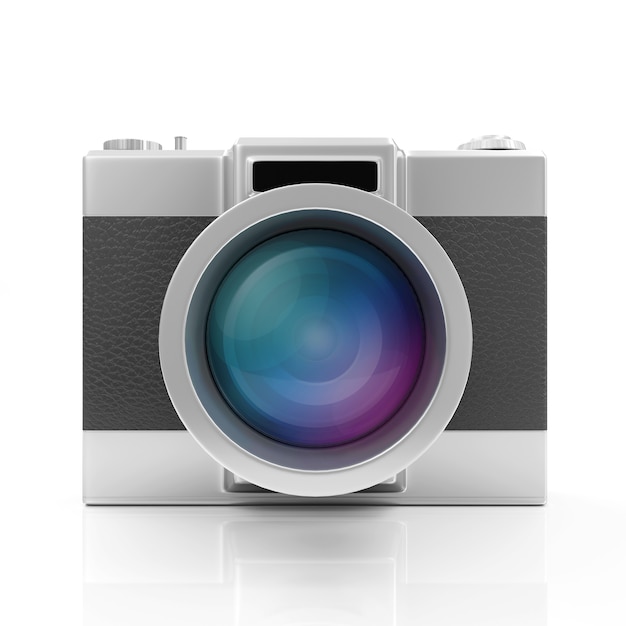 Retro macchina fotografica isolata su bianco