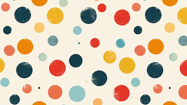 Retro polka dot modello senza cuciture polka punti colorati su sfondo beige modello geometrico astratto per tessuto tessile carta da parati per l'imballaggio
