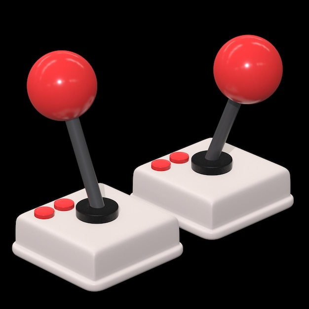 Retro video game controller gamepad joystick 3d