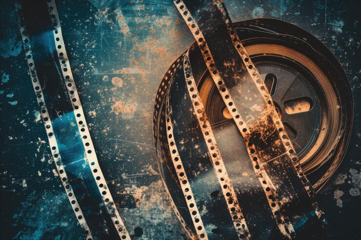 Retro vintage film texture with noise and grain