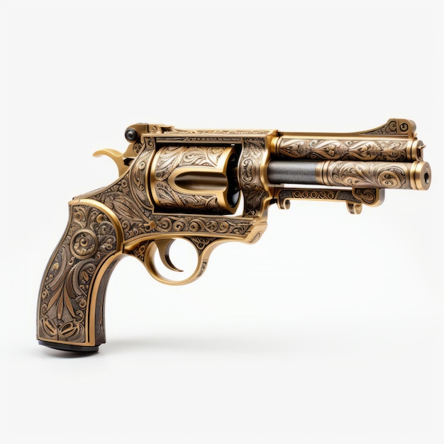 Revolver in oro finemente inciso, una straordinaria miscela di arte e storia