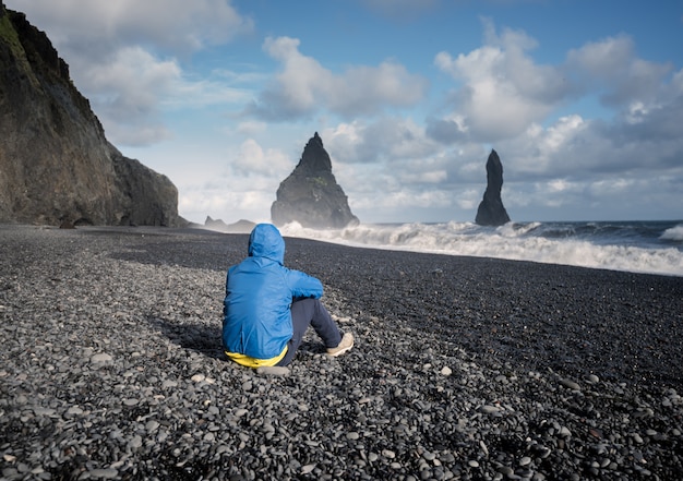 Reynisfjara Black Sand Beach a Vik, Islanda