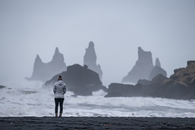 Reynisfjara Black Sand Beach a Vik, Islanda