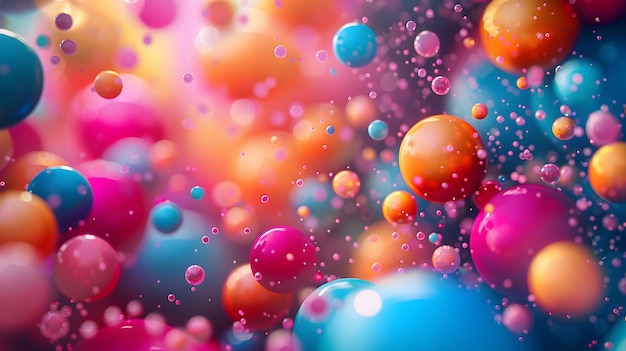 riassunto di palle colorate che volano nell'aria illustrazione di Generative AI