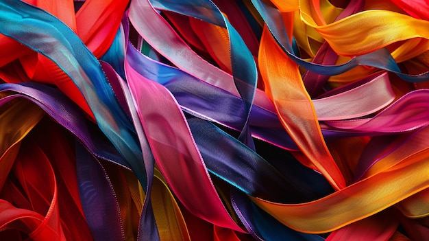 Ribboni colorati che si intersecano Composizione astratta