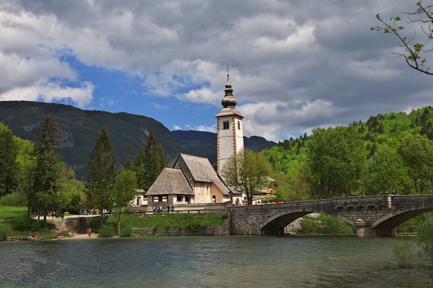 Ribcev Laz sul lago Bohinj, parco natioanl del Triglav, Slovenia