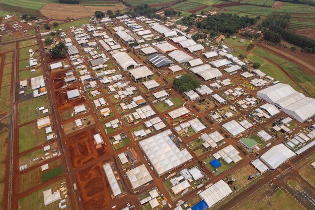 Ribeirao Preto Sao Paulo Brasile circa aprile 2023 Vista aerea di Agrishow fiera internazionale della tecnologia agricola