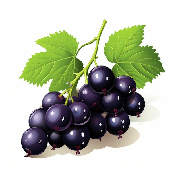 Ribes nero isolato su sfondo bianco