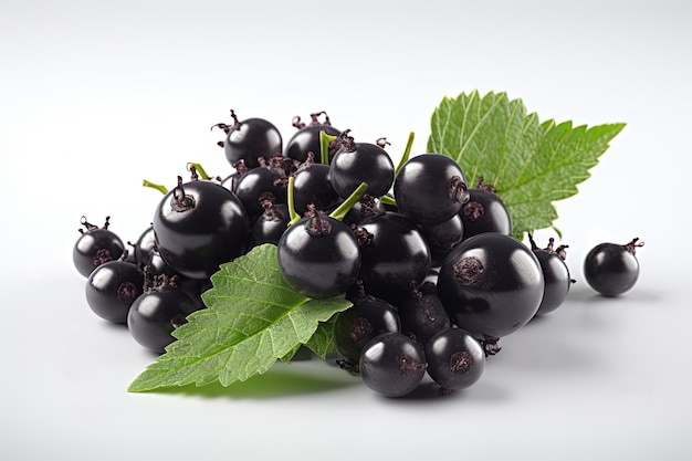 Ribes nero su sfondo Succose bacche nere fresche e dolci Generato AI