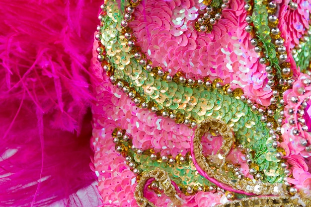 Ricami di paillettes di colori e glitter per il carnevale