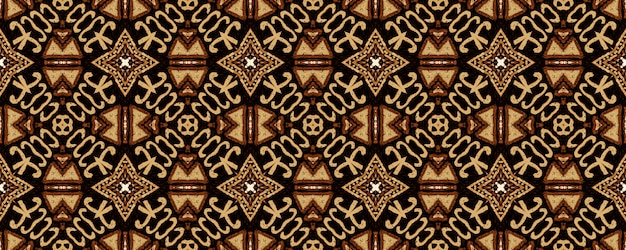Ricamo geometrico. Modello senza cuciture vintage marrone Hipster.