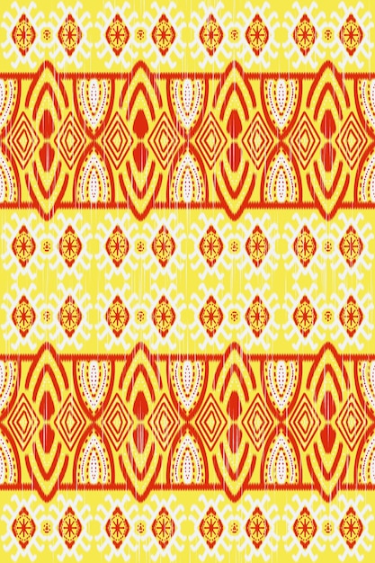 ricamo Ikat paisley su sfondo grigio geometrico etnico