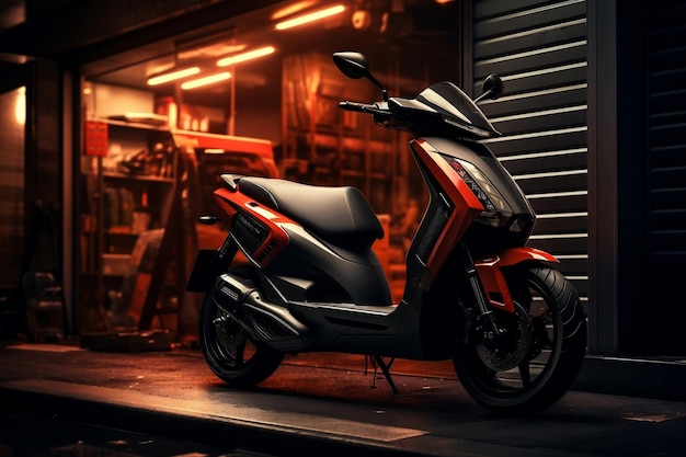 Ricarica dell'intelligenza artificiale del garage per scooter elettrico