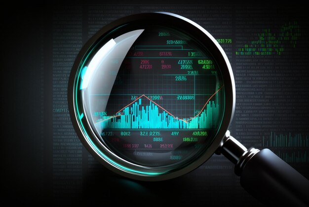 Ricerca di lente d'ingrandimento per investimenti e mercato azionario Generative Ai