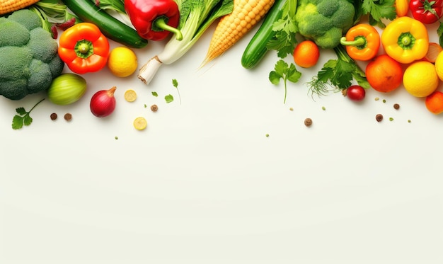 Ricerca sulla pubblicità delle verdure biologiche Alimento vegetariano per un'alimentazione sana Generative Ai