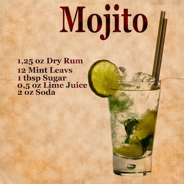 Ricetta di mojito.