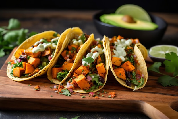 Ricetta per cena con tacos di patate dolci e avocado