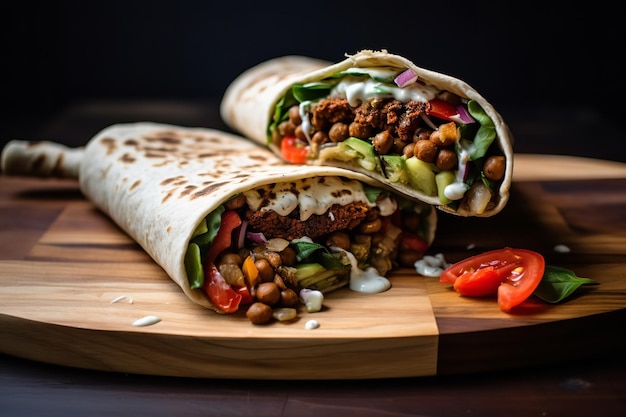 Ricetta per il pranzo sano con shawarma di ceci