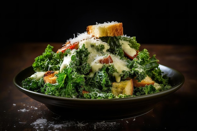 Ricetta pranzo salutare con insalata Caesar di cavolo riccio