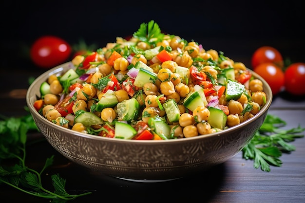 Ricetta pranzo salutare con insalata di ceci