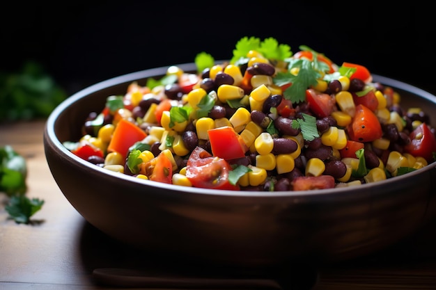 Ricetta pranzo salutare con insalata di mais e fagioli neri