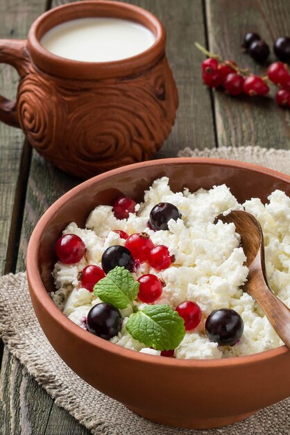 Ricotta con ribes rosso e nero