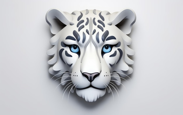 Ridefinire l'icona del leopardo delle nevi con il 3D minimalista