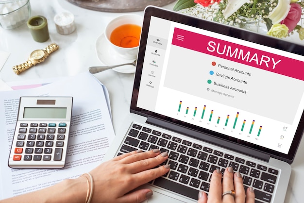 Riepilogo Online Banking Internet Concept