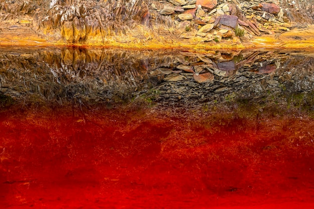 Riflessi d'acqua rossa a Rio Tinto