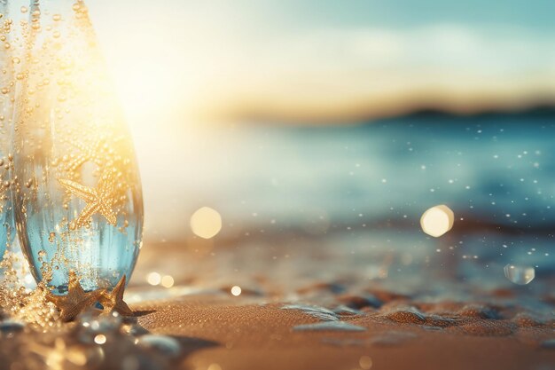 Riflessi scintillanti nel paesaggio marino di Bokeh