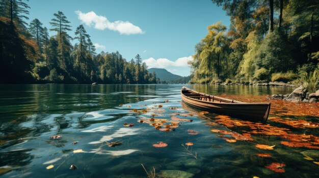 Riflessi sereni Lago Creato con l'IA generativa