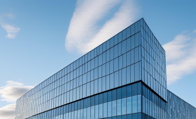 Riflessioni verso il cielo Edificio moderno con nuvole riflesse sulla facciata