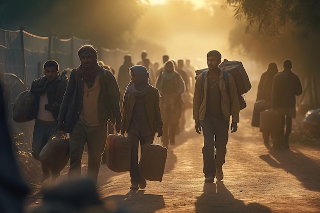 Rifugiati A causa della guerra, dei cambiamenti climatici e delle questioni politiche globali, il problema dei rifugiati sta prendendo piede Bambini affamati migrano in Europa Catastrofe demografica umanitaria Crisi