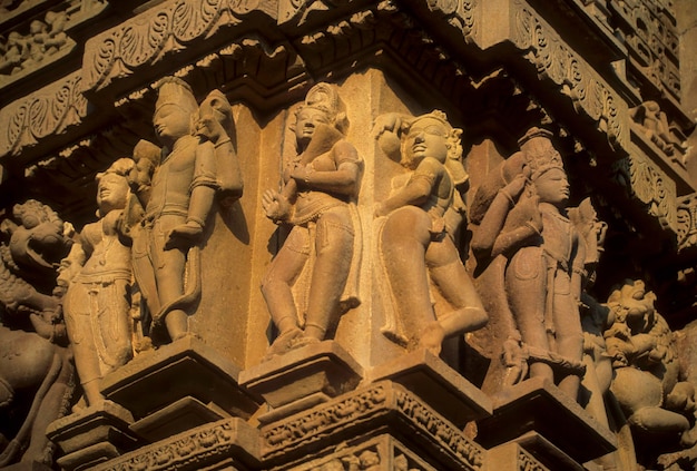 Rilievi erotici Tempio Kandariya Mahadev Khajuraho Madhya Pradesh India