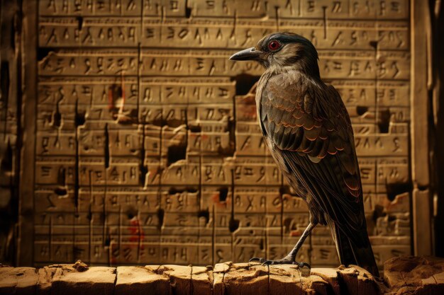 Rilievo di Horus nella cripta nascosta del Tempio di Hathor a Dendera, Egitto Foto di alta qualità
