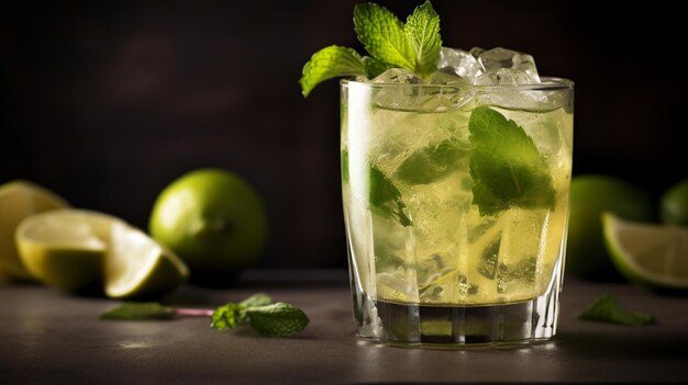 Rinfrescante cocktail estivo mojito Immagine AI generativa