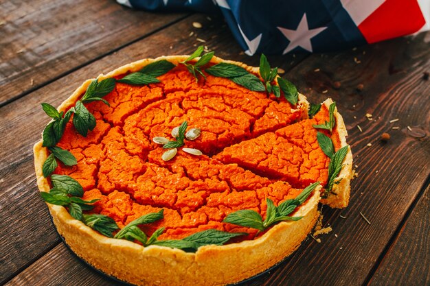 ringraziamento cibo americano. torta di zucca