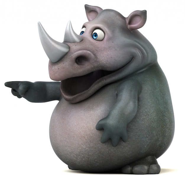 Rinoceronte divertente - illustrazione 3D
