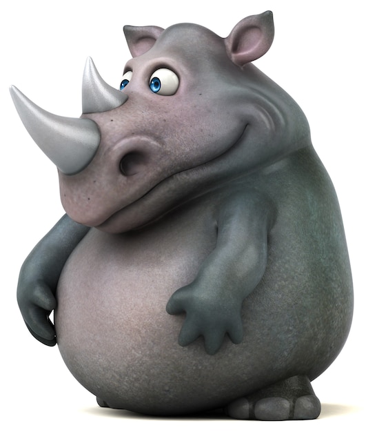 Rinoceronte divertente - Illustrazione 3D