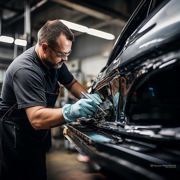 Riparatore di carrozzerie in officina