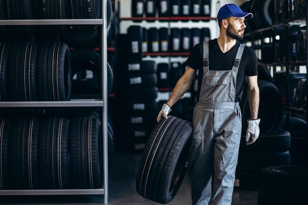 Riparatore presso servizio auto cambio gomme