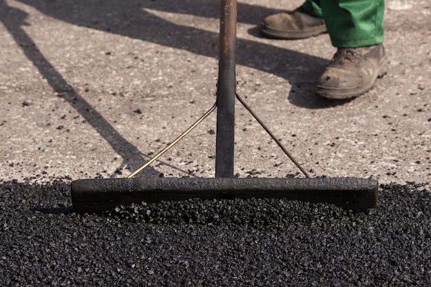 Riparazione di strade, asfalto da vicino