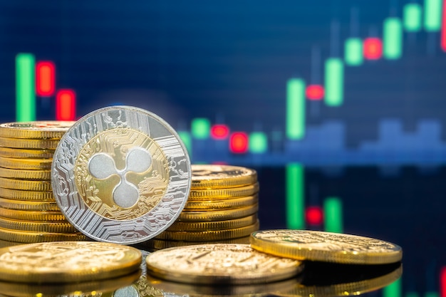 Ripple e criptovaluta che investono concetto.