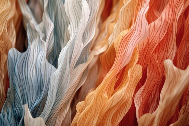Ripresa macro di fibre di carta in un foglio creato con intelligenza artificiale generativa