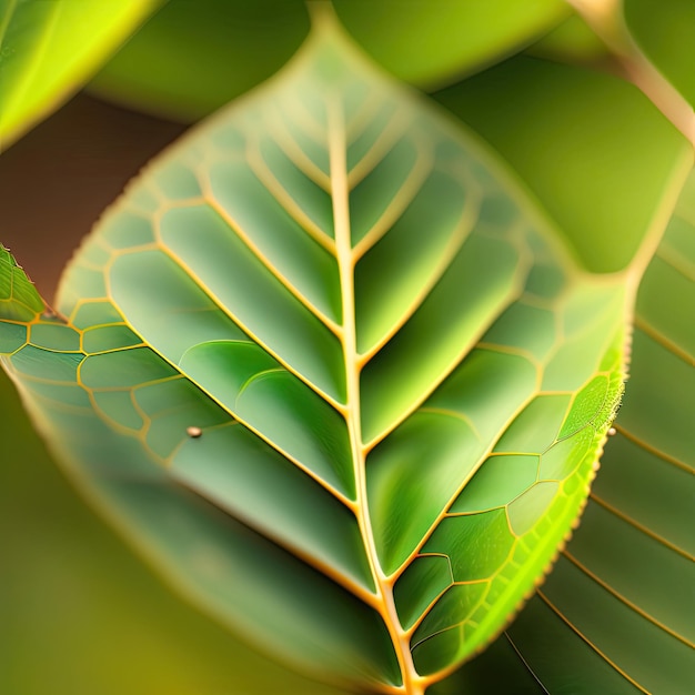 Ripresa ravvicinata della foglia verde