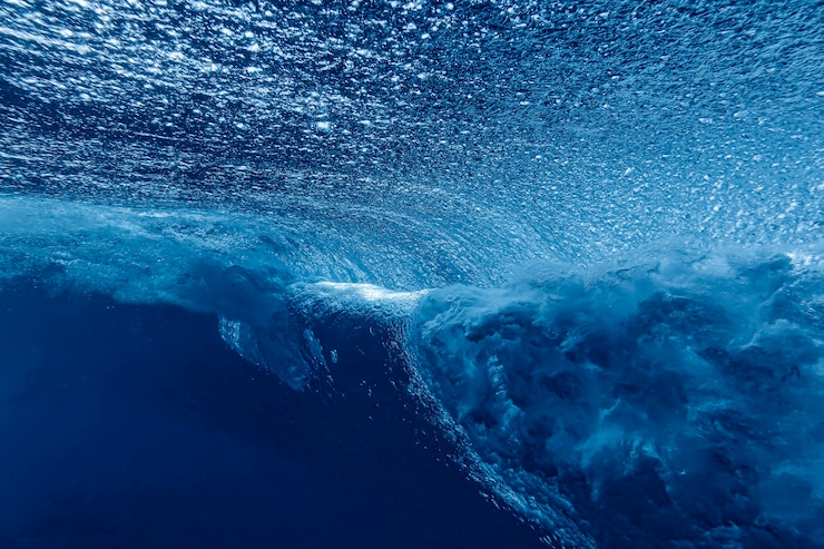 Foto ripresa subacquea dell'onda oceanica, oceano indiano
