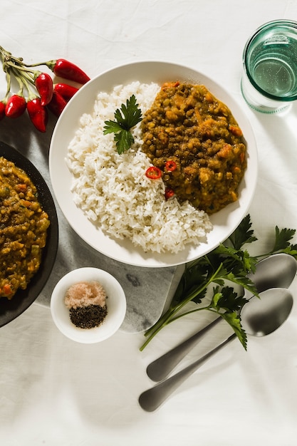 Riso Basmati al curry di verdure e lenticchie