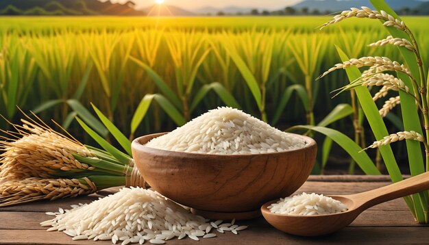 Riso bianco asiatico o riso bianco crudo