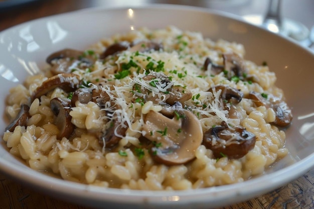 Risotto ai funghi con formaggio al parmigiano